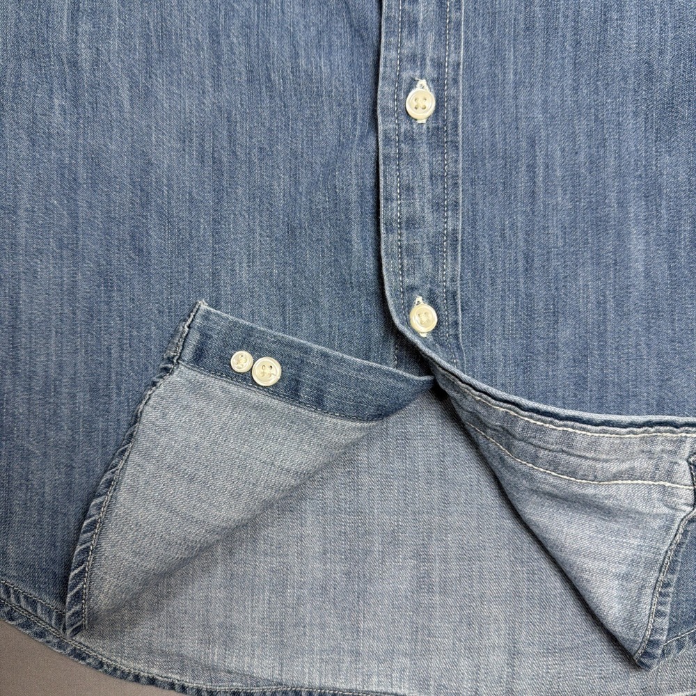 Polo Ralph Lauren Boys Button-Down Long Sleeve Pony Chambray Denim Shirt‎ Large - Picture 7 of 16